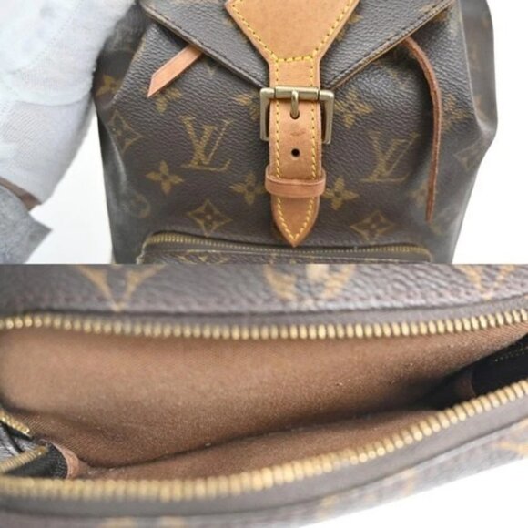 LOUIS VUITTON Montsouris MM Backpack Bag Monogram Leather Brown M51136 72CA328 main image 9